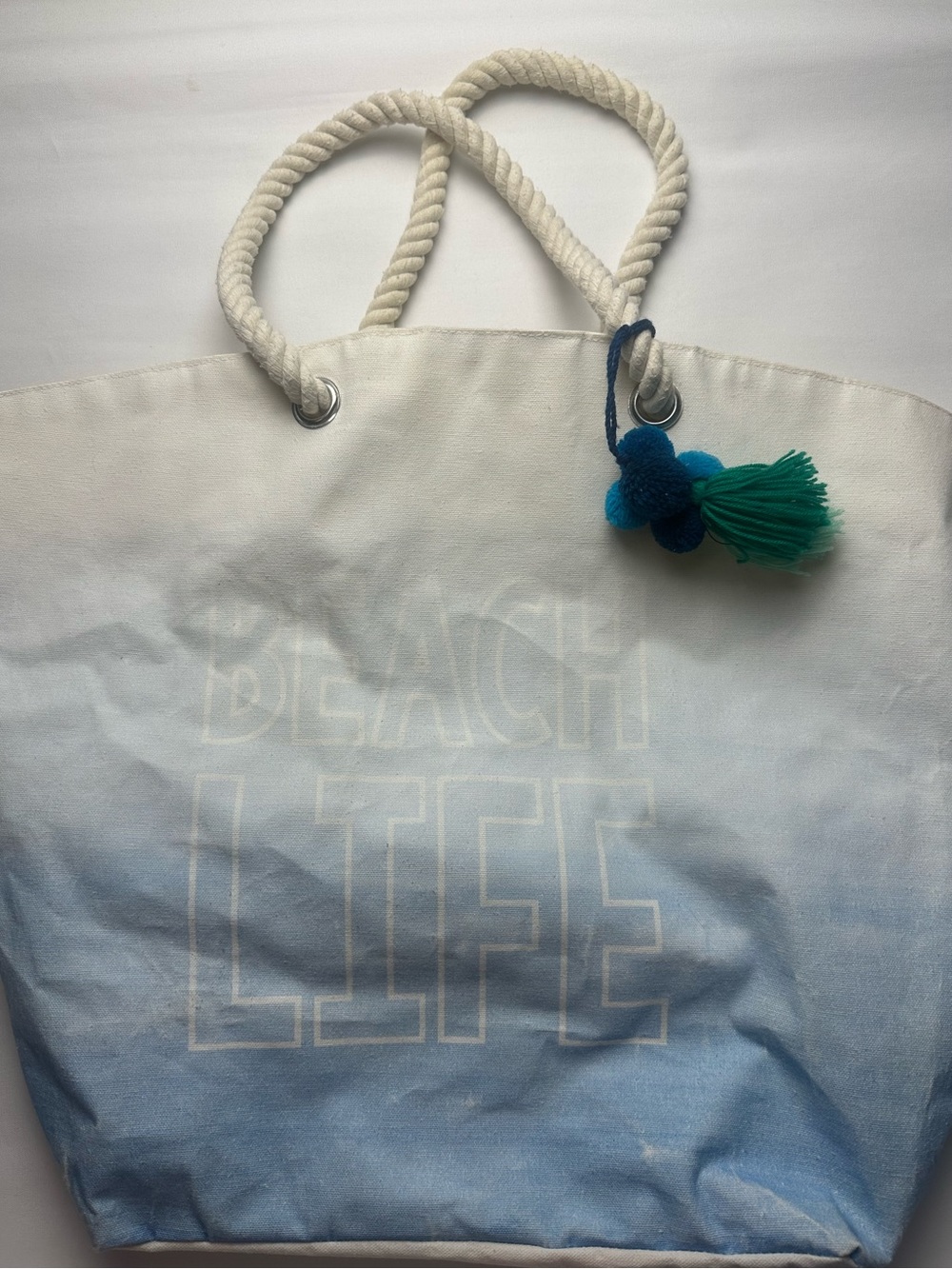 BEACH LIFE Ombre Blue canvas Tote Bag